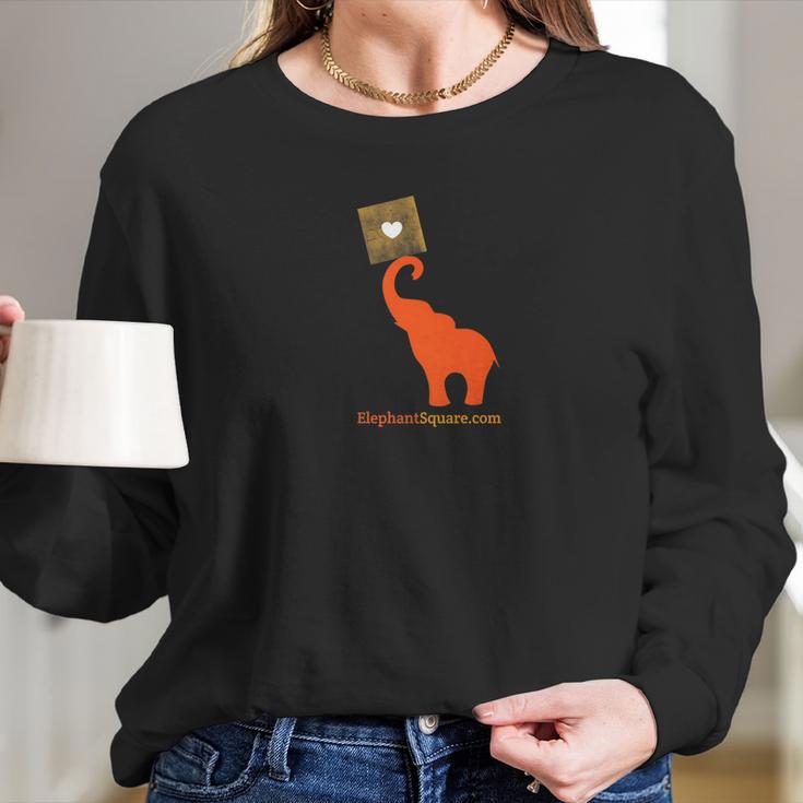 Elephant Square Fine Art Gallery Logo Tee Long Sleeve T-Shirt Gifts for Her