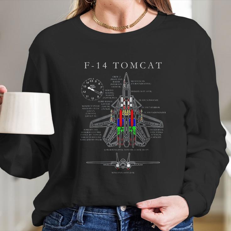 F-14 Tomcat Specs Long Sleeve T-Shirt Gifts for Her