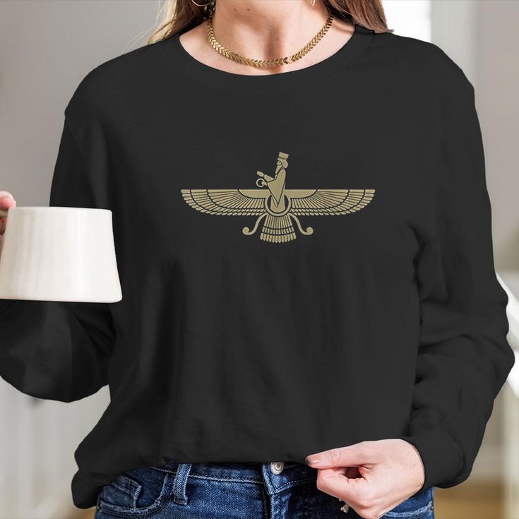 Farvahar Faravahar Farohar Iranian Persian Zoroastrianism Long Sleeve T-Shirt Gifts for Her