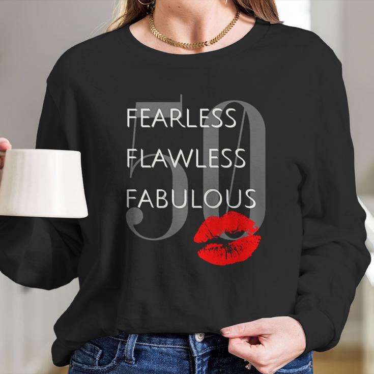 Fearless Flawless Fabulous 50 Long Sleeve T-Shirt Gifts for Her