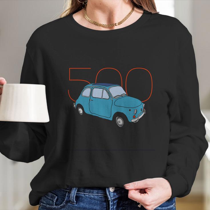 Fiat 500 Classic Vintage Car Long Sleeve T-Shirt Gifts for Her