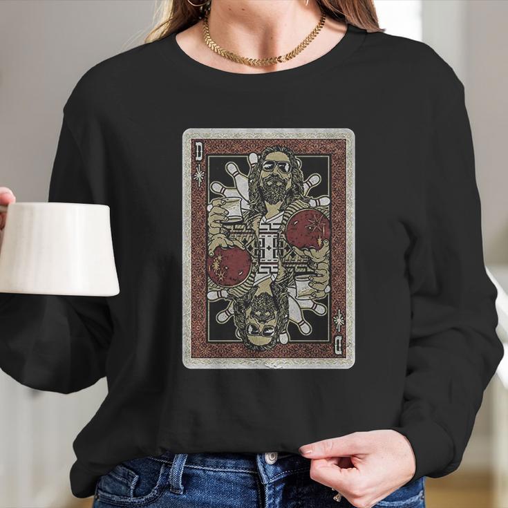 Fifth Sun Mens The Big Lebowski Dude Playing Card Long Sleeve T-Shirt Gifts for Her