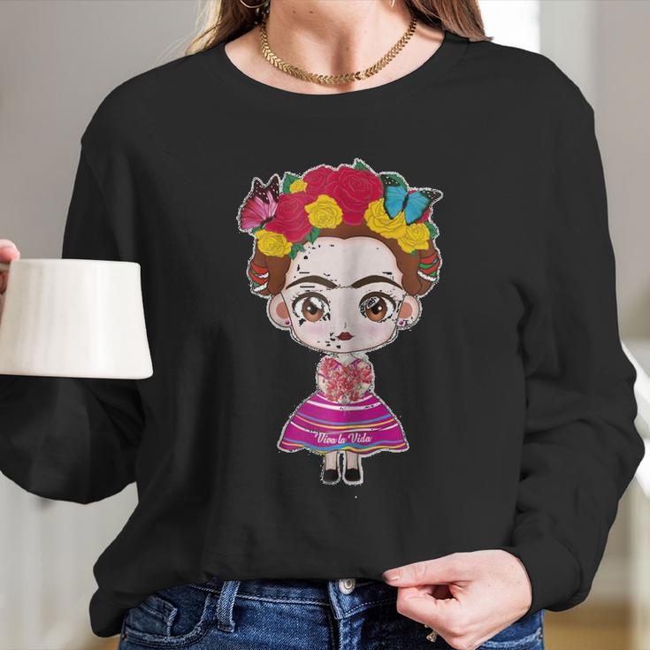 Frida Kahlo Cute Chibi Long Sleeve T-Shirt Gifts for Her