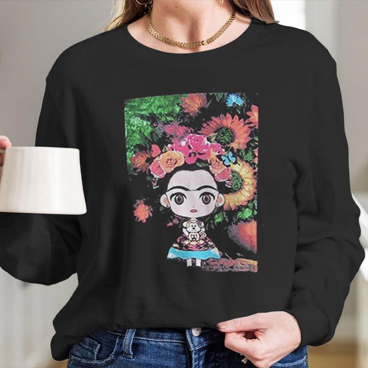 Frida Kahlo Mexico Long Sleeve T-Shirt Gifts for Her