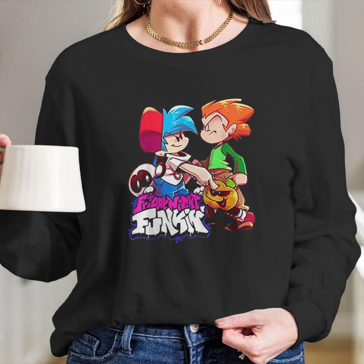 Friday Night Funkin Boyfriend And Pico Long Sleeve T-Shirt Gifts for Her