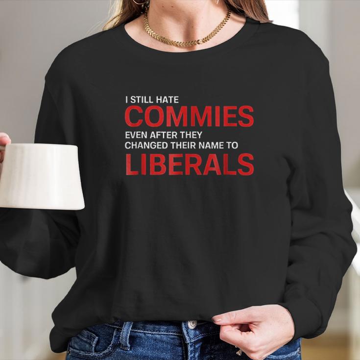 Funny Anti Socialist Communist Pro America Patriotic Long Sleeve T-Shirt Gifts for Her