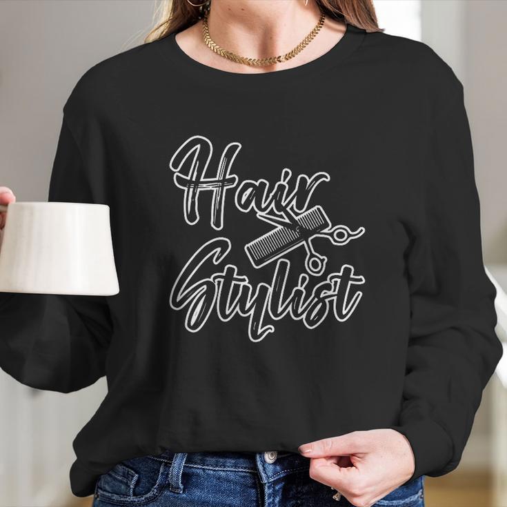 Funny Hair Stylist Styling Love Salon Scissors Gift Long Sleeve T-Shirt Gifts for Her