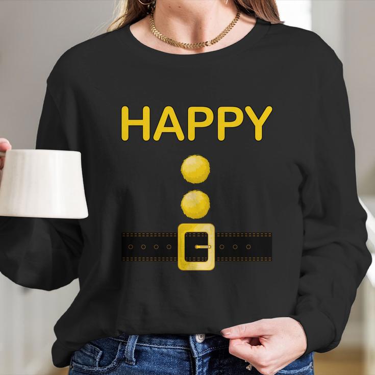 Funny Halloween Happy Dwarf Costume Long Sleeve T-Shirt Gifts for Her