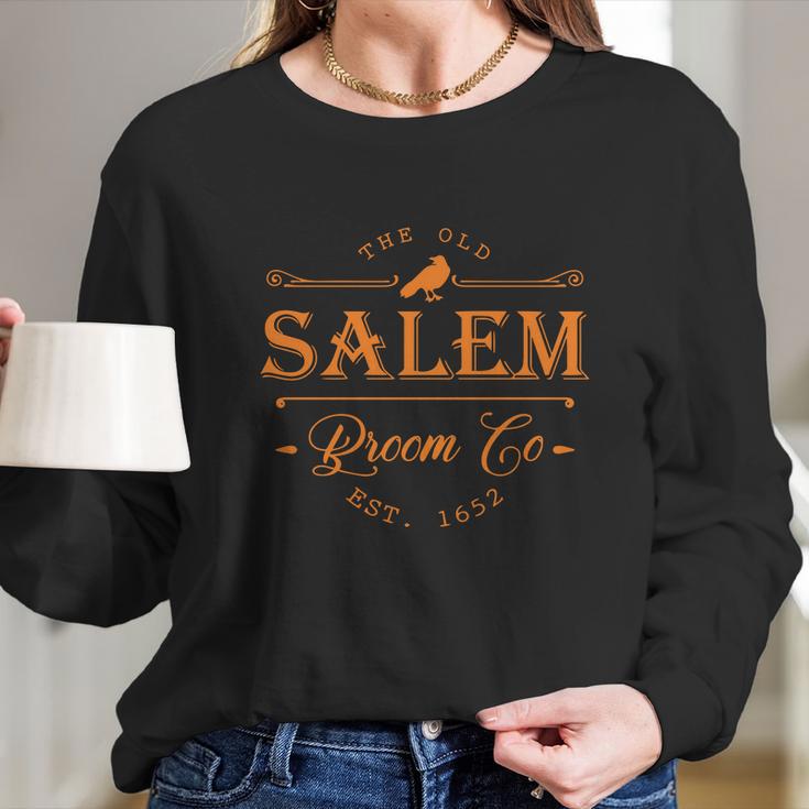 Funny Halloween Halloween Old Salem Broom Company Halloween Party Witch Hal Long Sleeve T-Shirt Gifts for Her