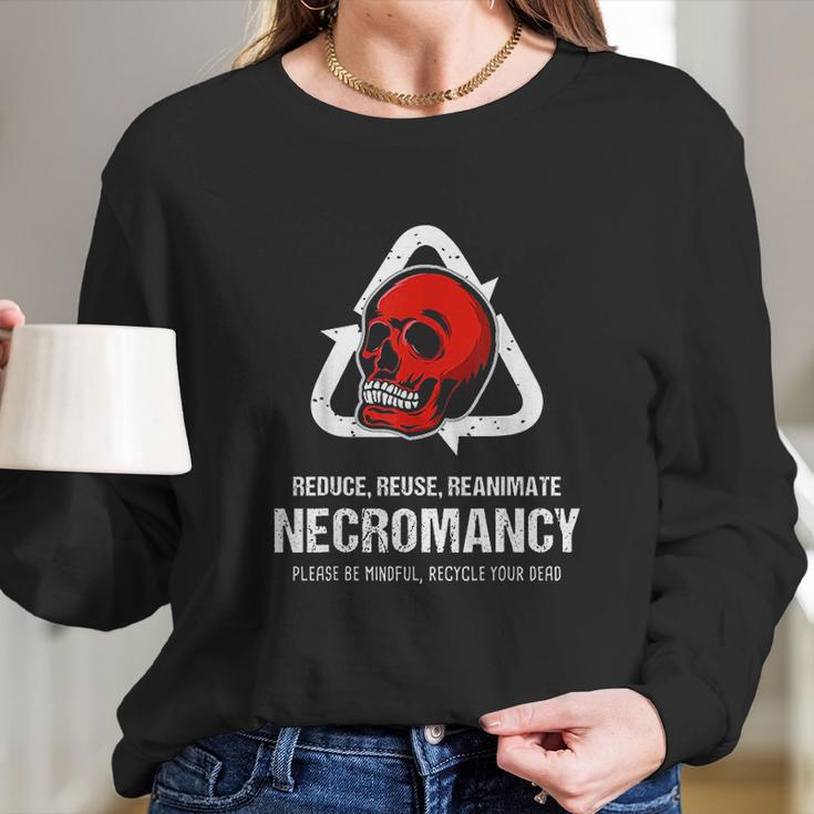 Funny Necromancy Gamer D20 Dice Dungeon Dragons Gaming Gift Long Sleeve T-Shirt Gifts for Her