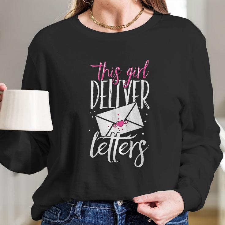 Funny Postal Worker Outfit For A Mailwoman Long Sleeve T-Shirt Gifts for Her