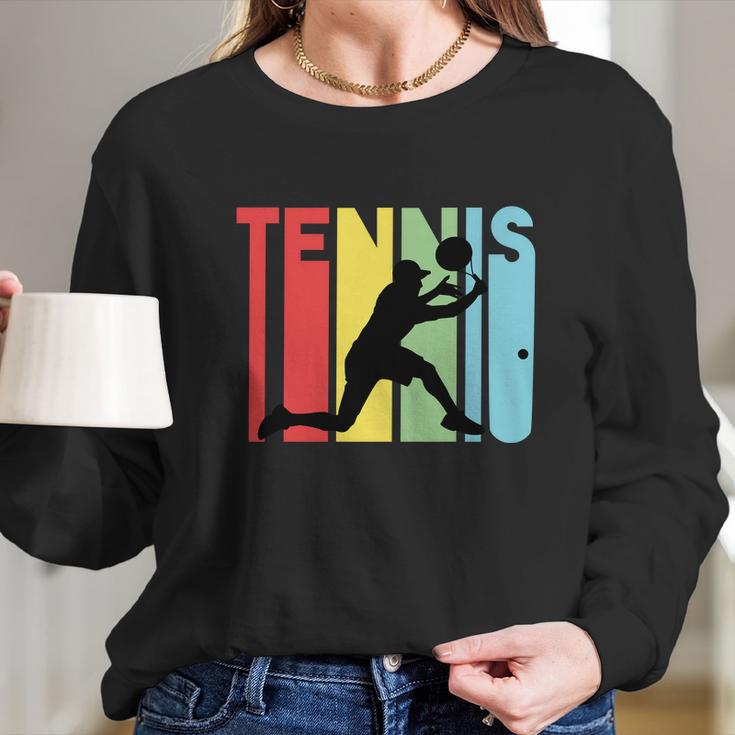 Funny Retro Tennis Logo Long Sleeve T-Shirt Gifts for Her