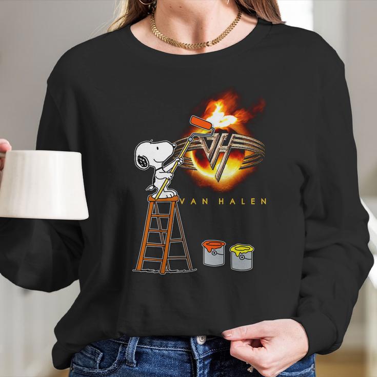 Funny Snoopys Painting The Picture- Van Hallen Long Sleeve T-Shirt Gifts for Her