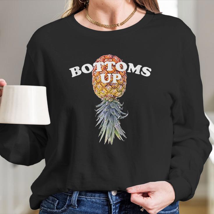 Funny Swinger Gift Upside Down Pineapple Long Sleeve T-Shirt Gifts for Her