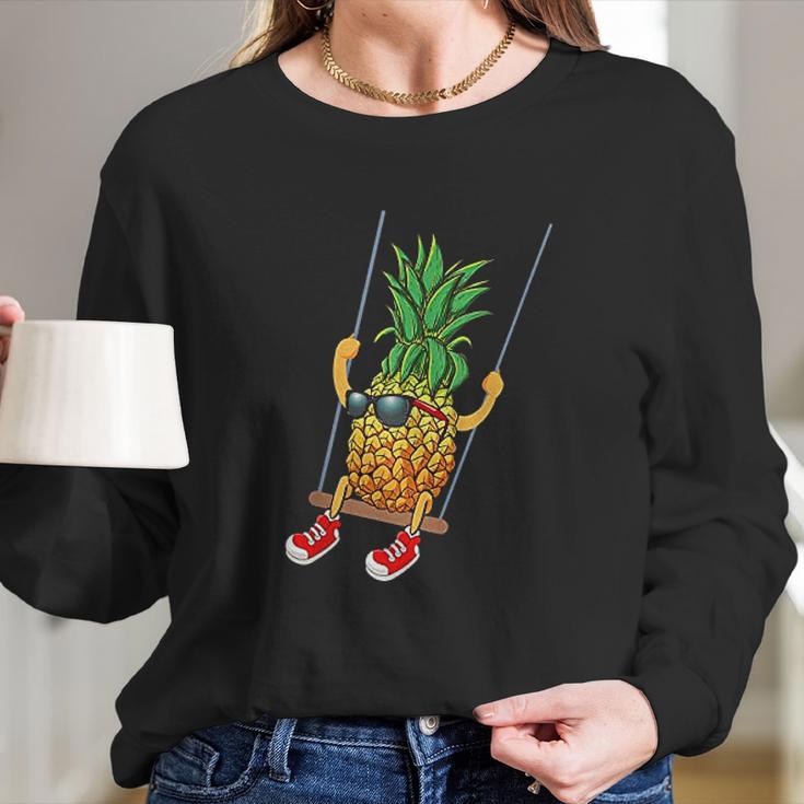 Funny Swinging Pineapple Swinger Long Sleeve T-Shirt Gifts for Her