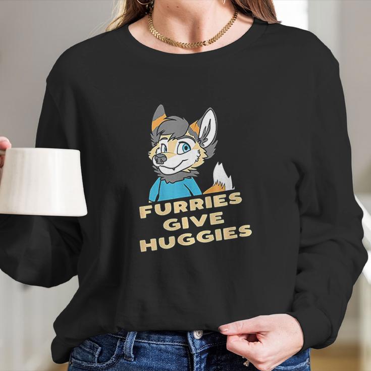 Furries Give Huggies Long Sleeve T-Shirt Gifts for Her