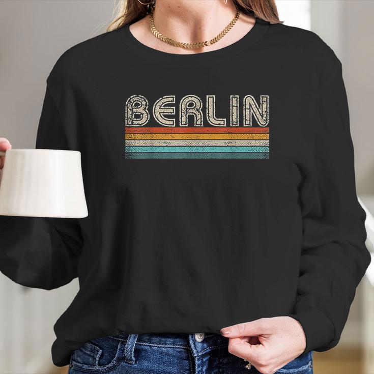 German Capital City Vintage Souvernir 70S 80S Retro Berlin Long Sleeve T-Shirt Gifts for Her