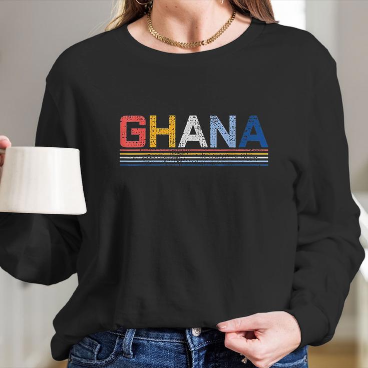 Ghana West Africa Country Gift Ghanaian Vintage Long Sleeve T-Shirt Gifts for Her