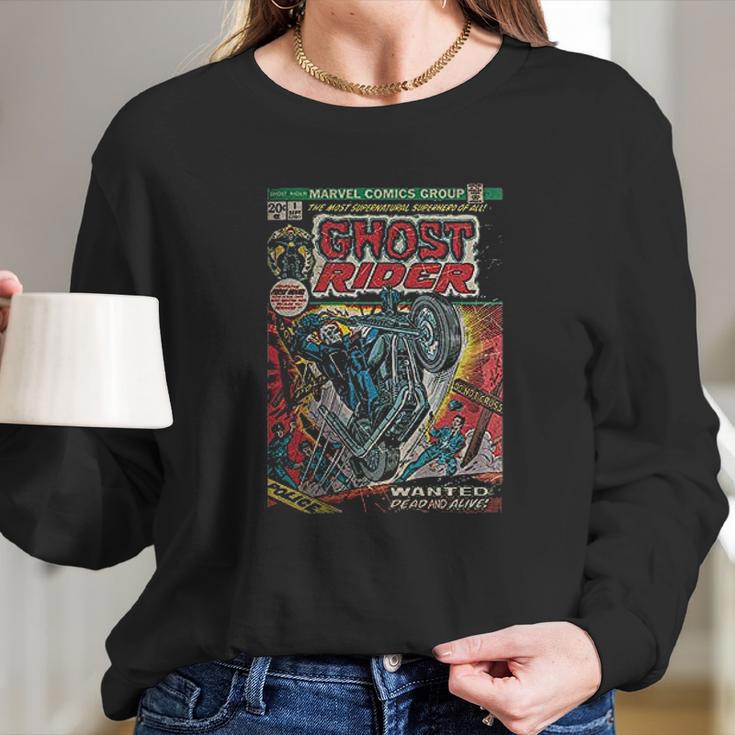 Ghost Rider Comic Art Long Sleeve T-Shirt Gifts for Her