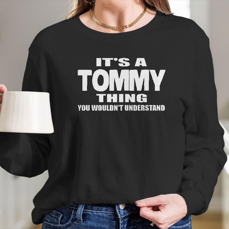 Gildan Tommy Thing Black Long Sleeve T-Shirt Gifts for Her