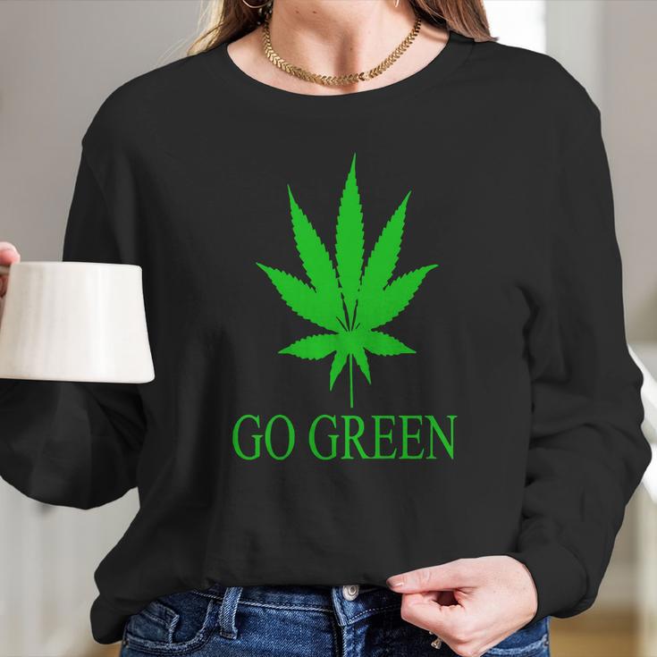 Go Green WeedShirt - Vape Nation - Marijuana Leaf 420 Long Sleeve T-Shirt Gifts for Her