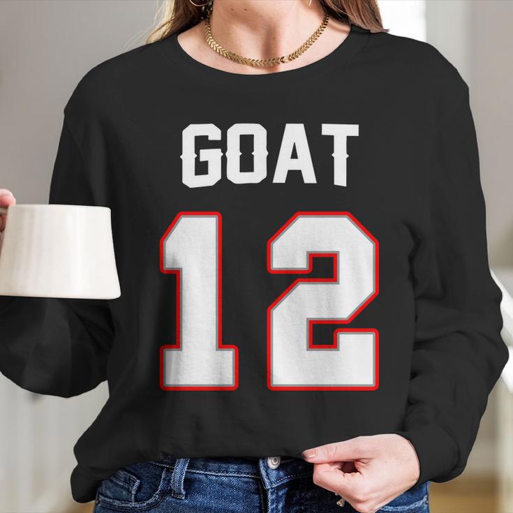 The Goat 12 Jersey 5 Time Champ New England Football Long Sleeve T-Shirt Gifts for Her