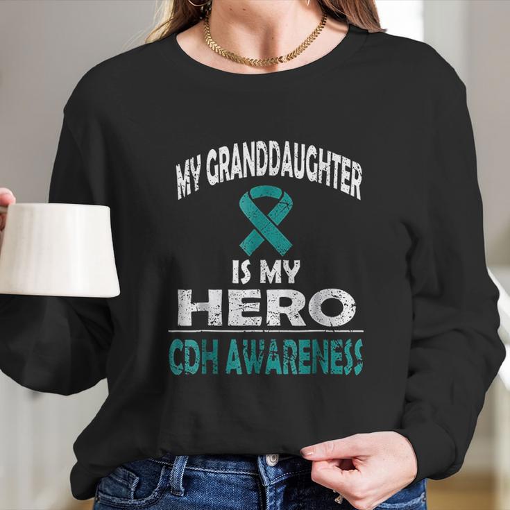 My Granddaughter Is My Hero Cdh Awareness Long Sleeve T-Shirt Gifts for Her