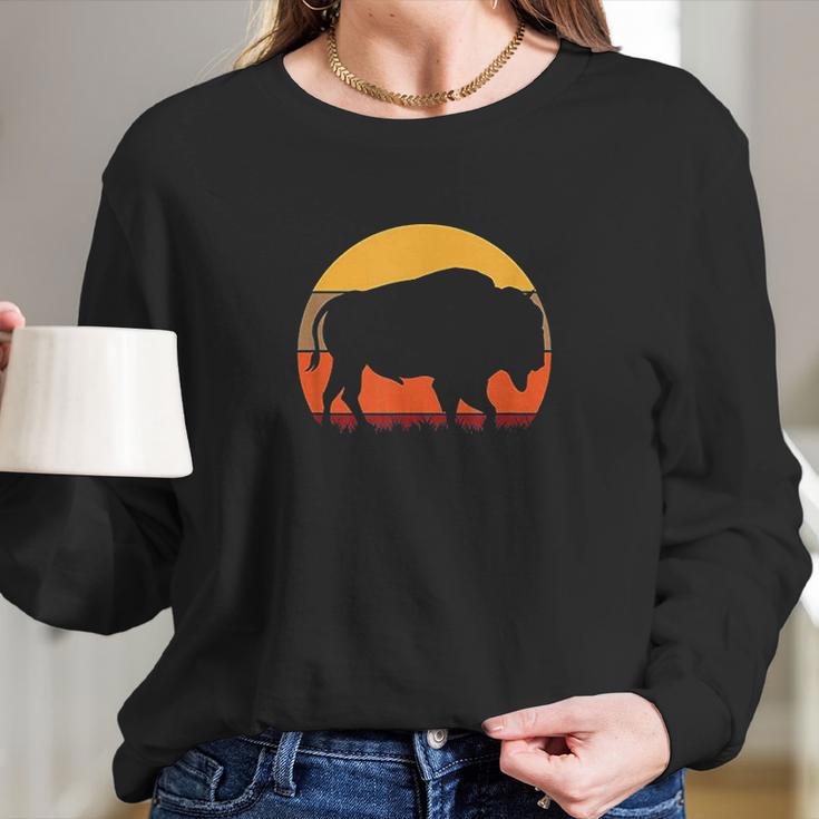 Great American Buffalo With A Vintage Long Sleeve T-Shirt Gifts for Her