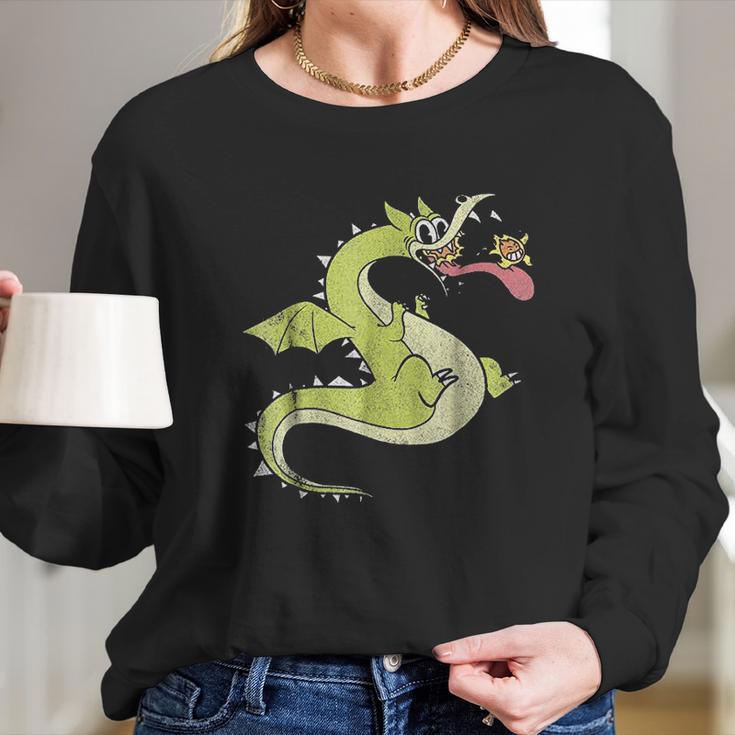 Grim Matchstick And Living Fireball Graphic Long Sleeve T-Shirt Gifts for Her