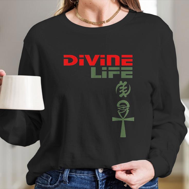 Gye Nyame Egyptian Ankh Kemetic Adinkra Eye Of Horus Heru Long Sleeve T-Shirt Gifts for Her