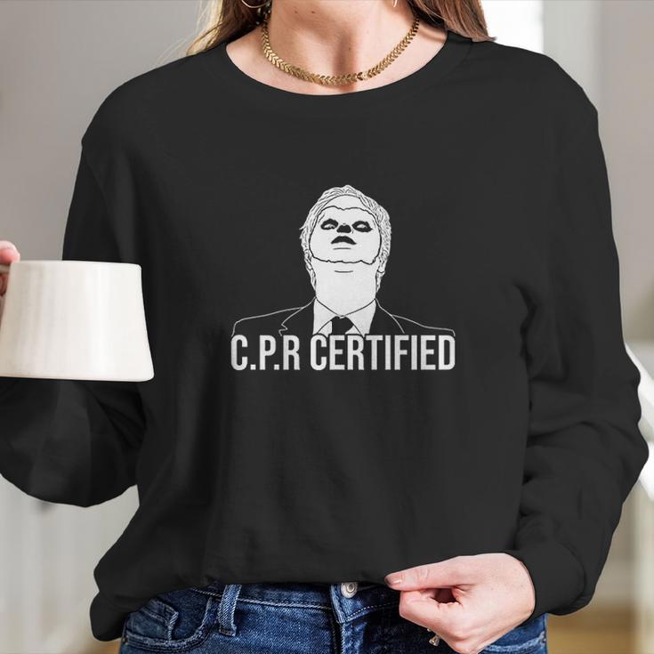 Haase Unlimited Cpr Certified Dwight Dummy Face Ladies Long Sleeve T-Shirt Gifts for Her