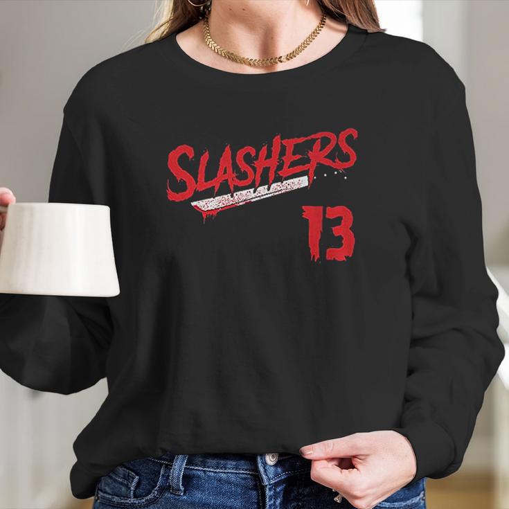 Haase Unlimited Slashers Voorhees 13 Jersey Horror Movie Friday Long Sleeve T-Shirt Gifts for Her