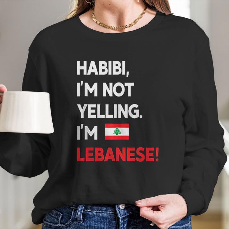 Habibi I Am Lebanese Long Sleeve T-Shirt Gifts for Her