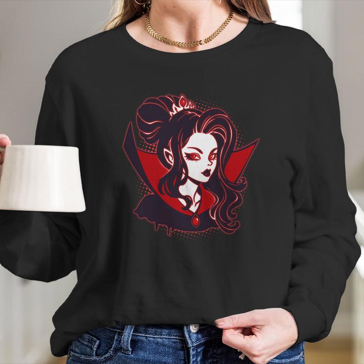 Halloween Dracula Vampire Princess Long Sleeve T-Shirt Gifts for Her