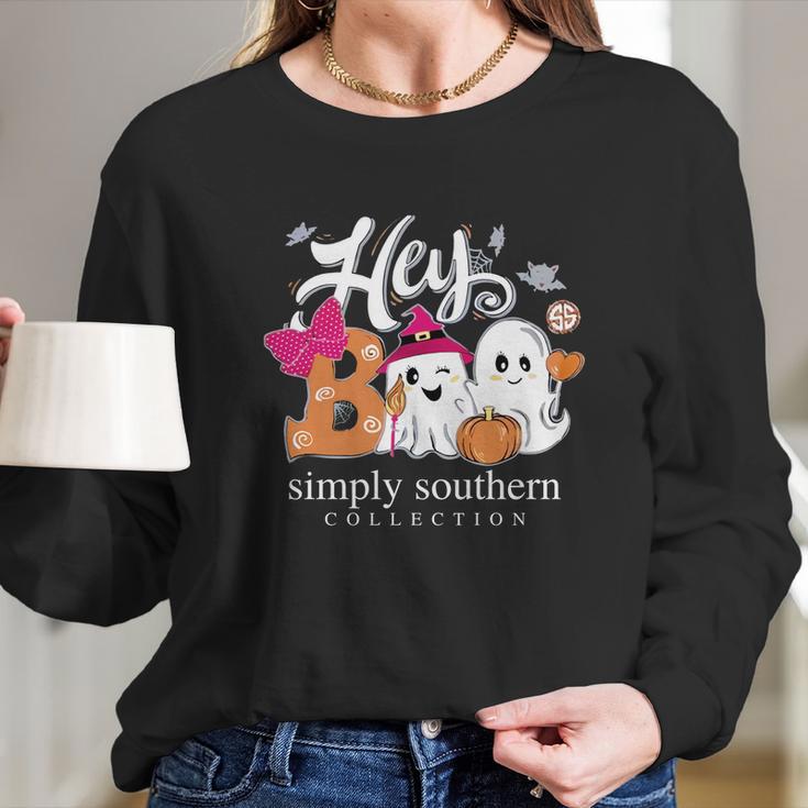 Halloween Hey Boo Simply Southern Collection Long Sleeve T-Shirt Gifts for Her