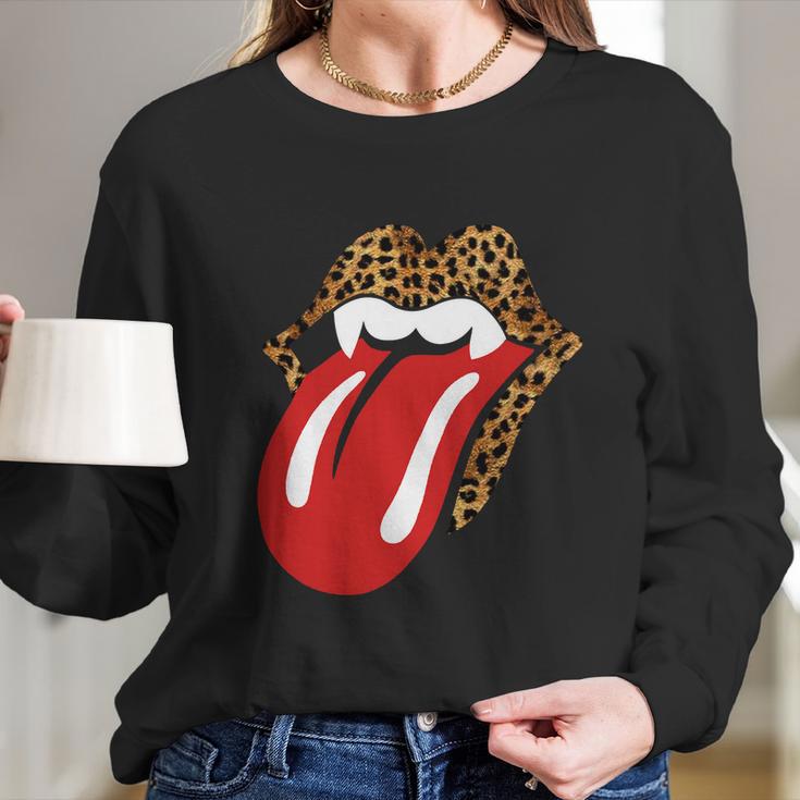 Halloween Leopard Panther Dracula Tongue Scary Long Sleeve T-Shirt Gifts for Her