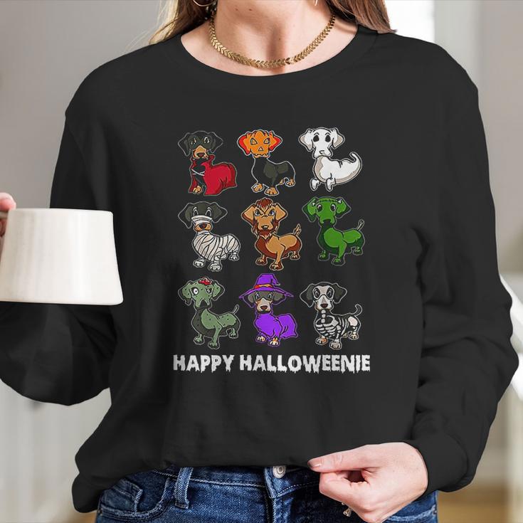 Happy Halloweenie Dachshund Long Sleeve T-Shirt Gifts for Her