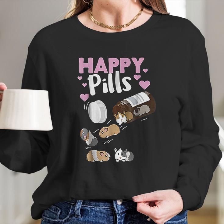 Happy Pill Guinea Pig Long Sleeve T-Shirt Gifts for Her