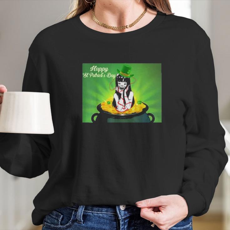 Graphic Happy St Patricks Day Love Tomie Junji Ito Long Sleeve T-Shirt Gifts for Her