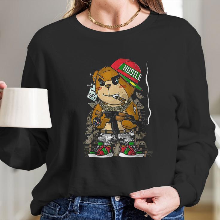 Hard Teddy Bear Clothing Men Entrepreneur Gift Long Sleeve T-Shirt Gifts for Her