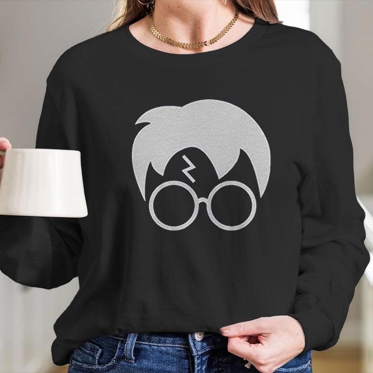 Harry Glasses Lightning Bolt Hair Long Sleeve T-Shirt Gifts for Her