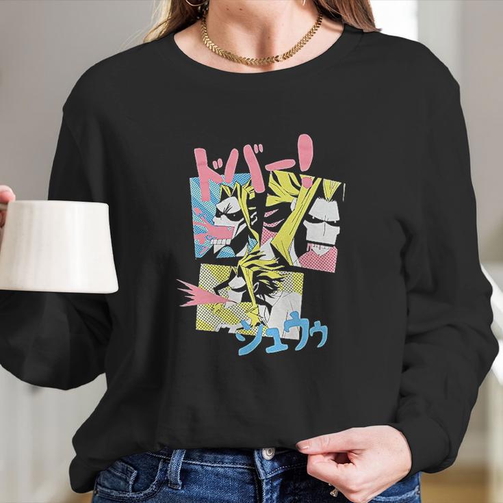 My Hero Academia All Might Blood Anime Manga Long Sleeve T-Shirt Gifts for Her