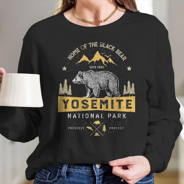 Home The Black Bear Yosemite National Park T- Long Sleeve T-Shirt Gifts for Her