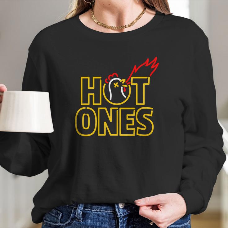 Hot Ones Simple Line Art Long Sleeve T-Shirt Gifts for Her