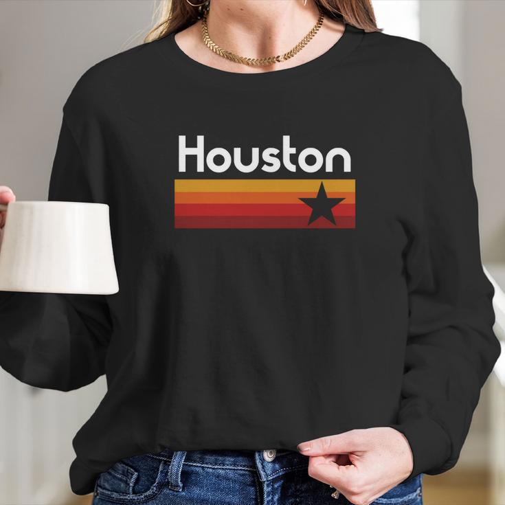 Houston Baseball Throwback Long Sleeve T-Shirt Gifts for Her