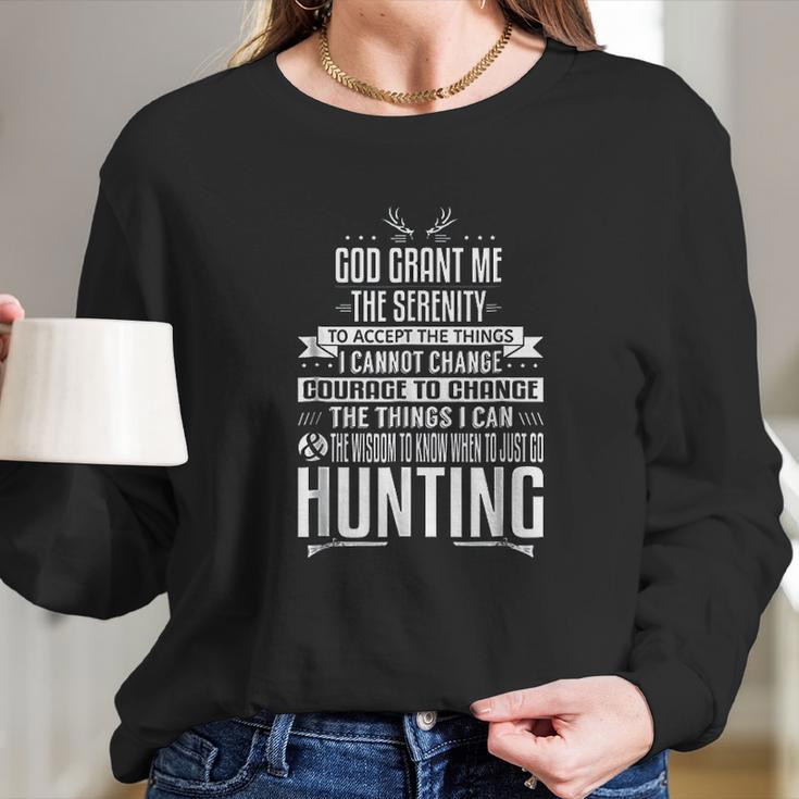 The Hunters Serenity Prayer Deer Hunting Long Sleeve T-Shirt Gifts for Her