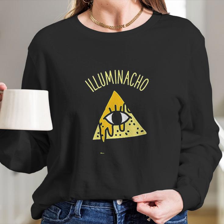 Illuminacho Funny All Seeing Eye Conspiracy Theory Long Sleeve T-Shirt Gifts for Her