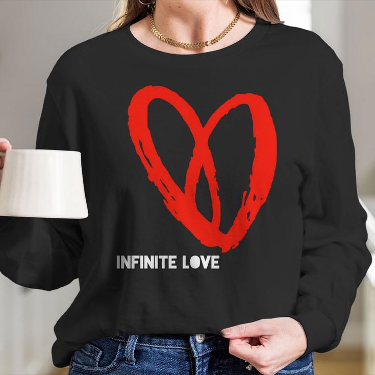 Infinite Love Valentine Heart Science Space Math InfinityLong Sleeve T-Shirt Gifts for Her