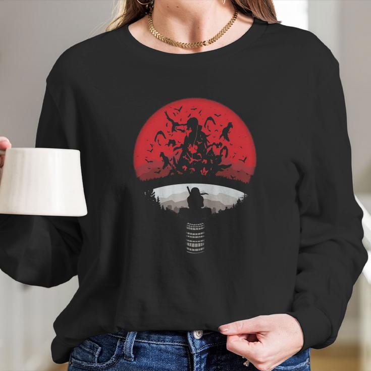 Itachi Uchiha Red Moon Naruto Long Sleeve T-Shirt Gifts for Her