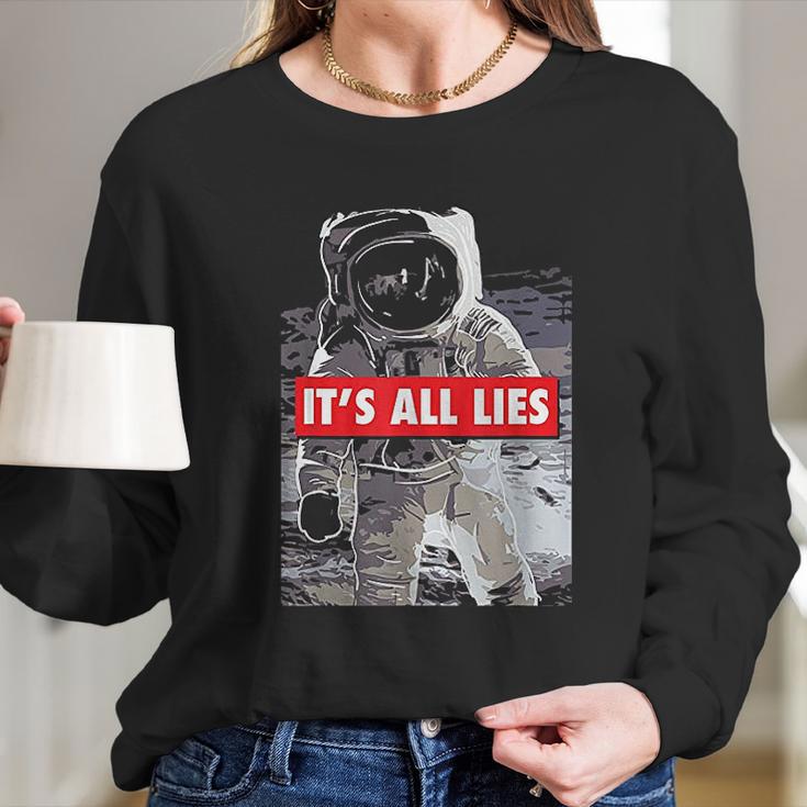 Its All Lies Fake Moon Long Sleeve T-Shirt Gifts for Her